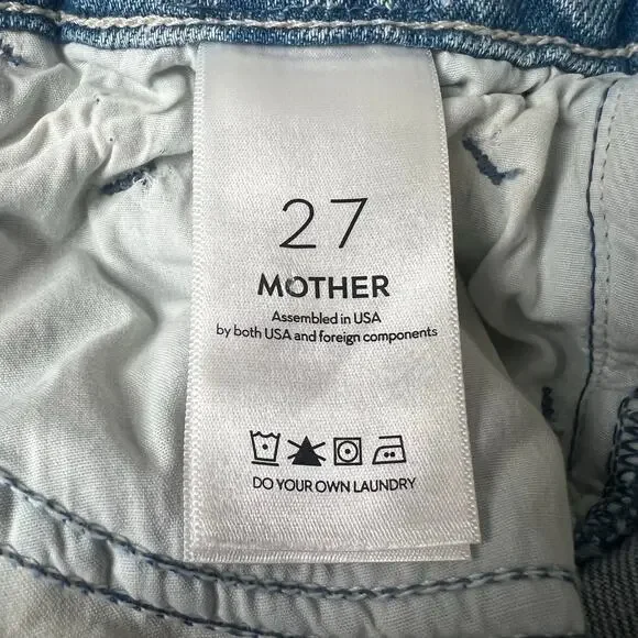 Mother x Carolyn Murphy Distressed Patchwork Tomcat Ankle Undone Jeans Size 27 - Picture 11 of 16